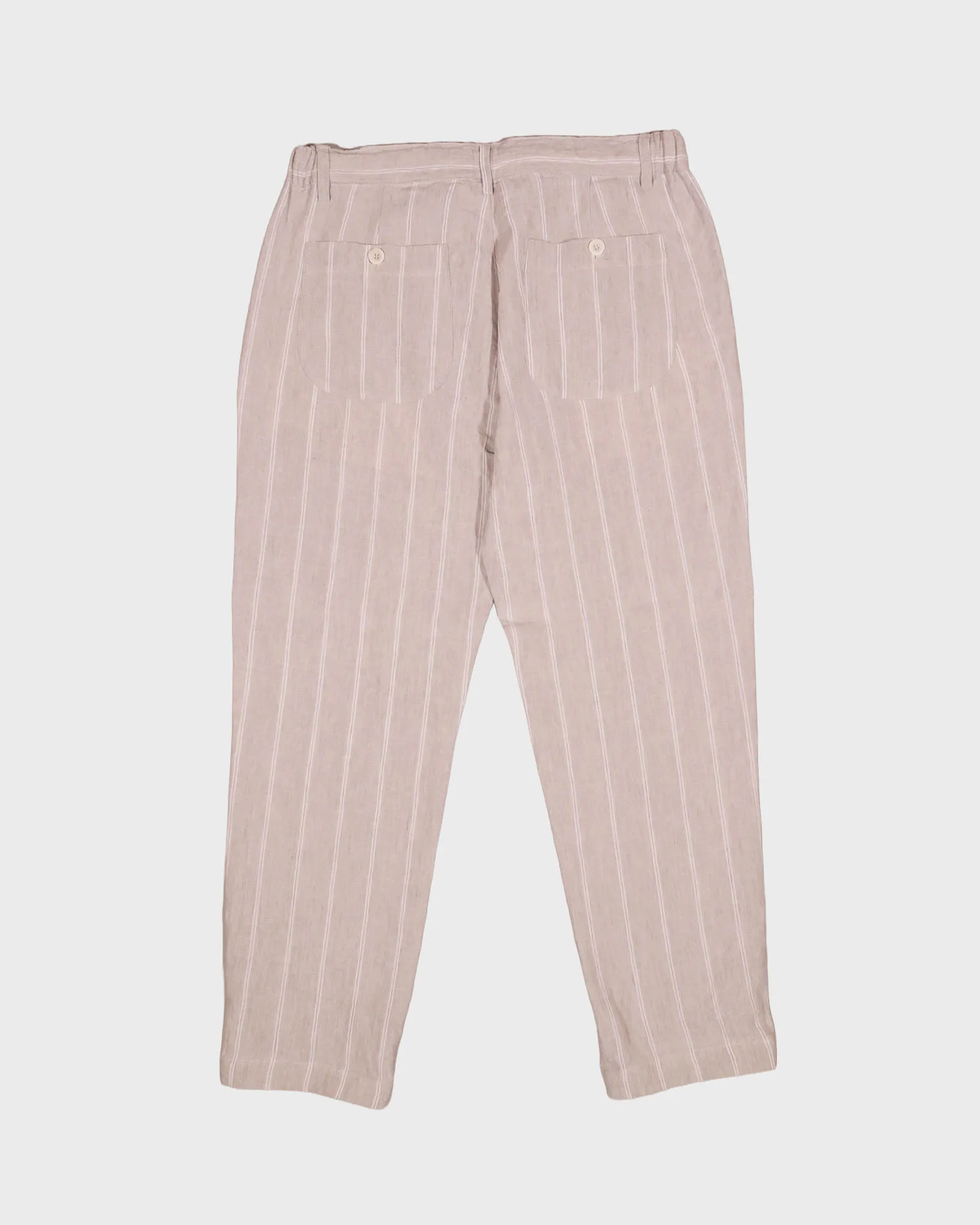 East Harbour Surplus Oxnard Striped Linen Trousers in Natural - Image 2