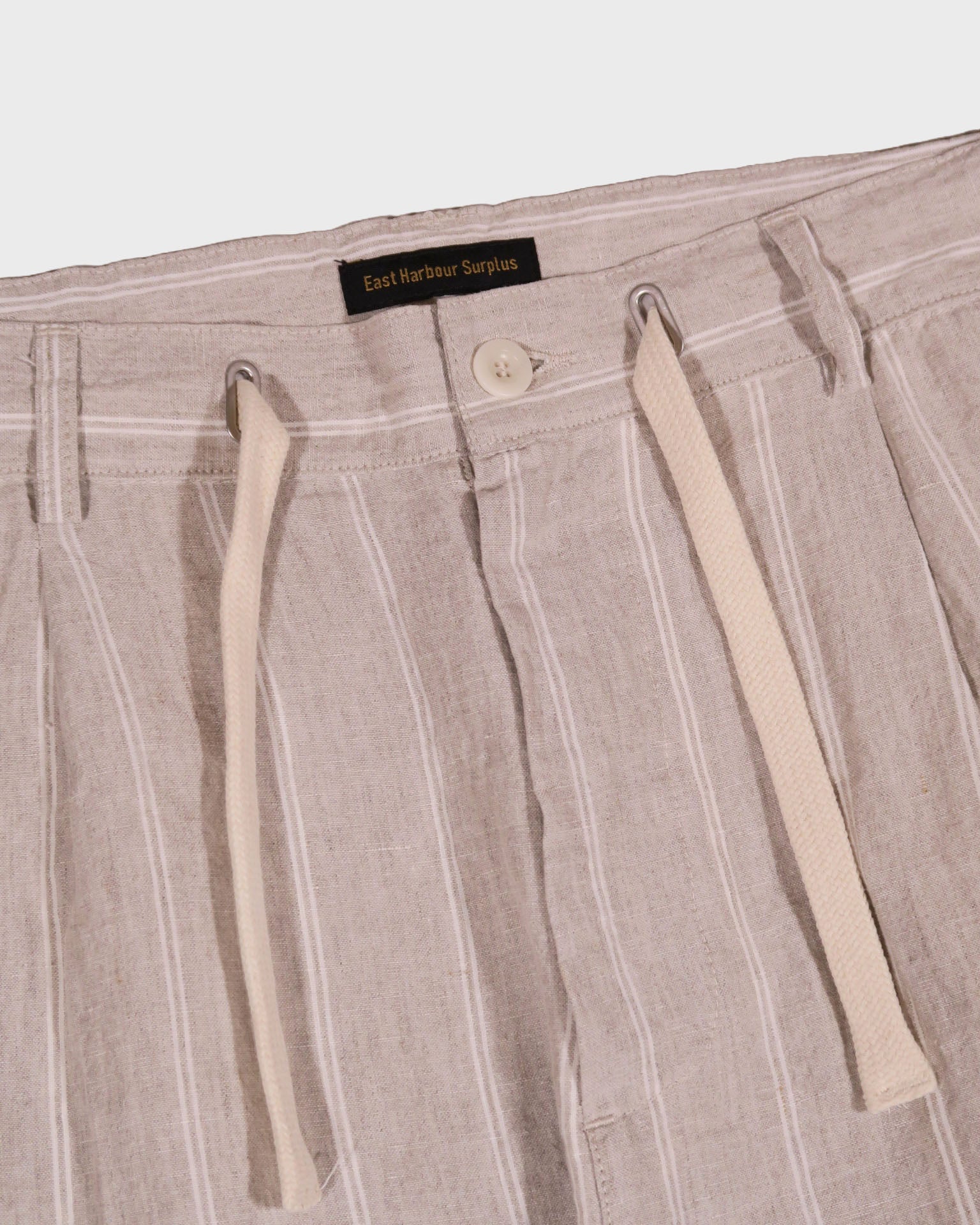East Harbour Surplus Oxnard Striped Linen Trousers in Natural - Image 4