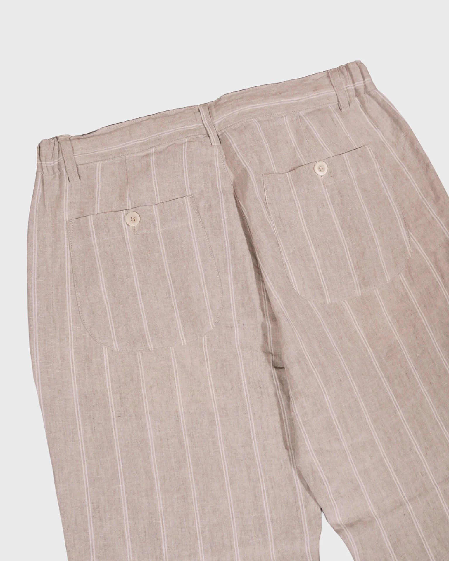 East Harbour Surplus Oxnard Striped Linen Trousers in Natural - Image 5