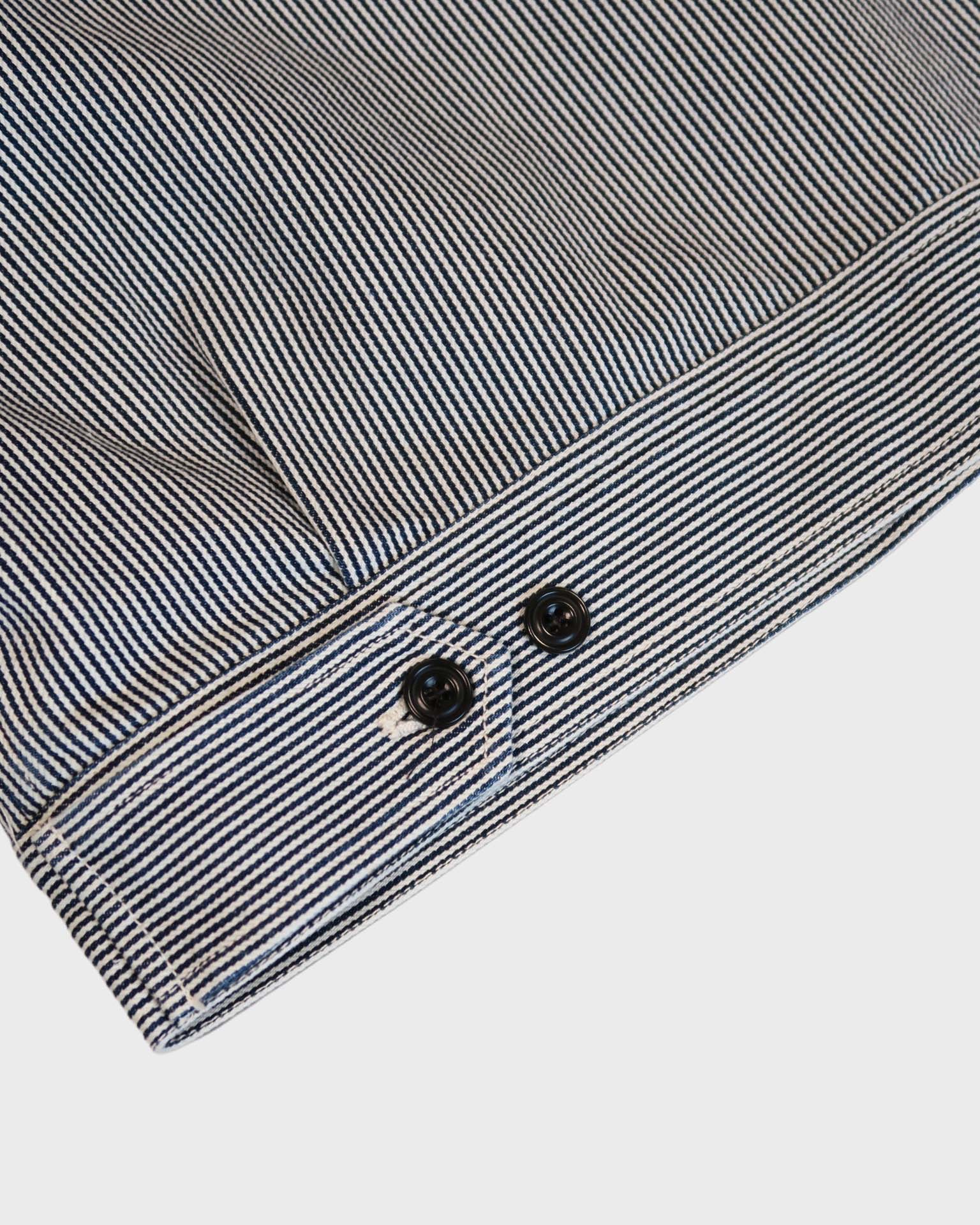Hartford Dickey Striped Woven Striped Jacket in Indigo - Image 8