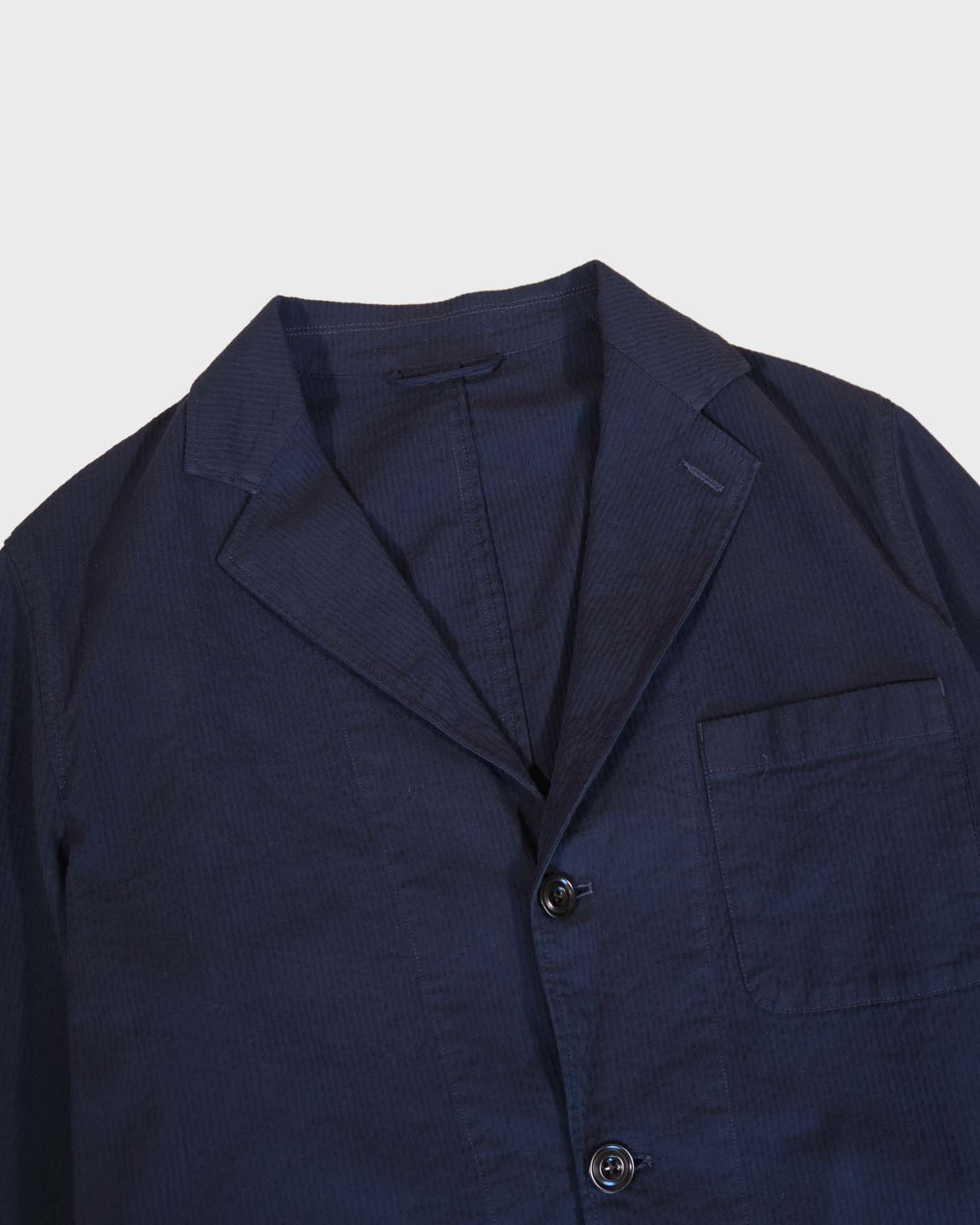 Hartford Julian Seersucker Suit Jacket in Navy - Image 2