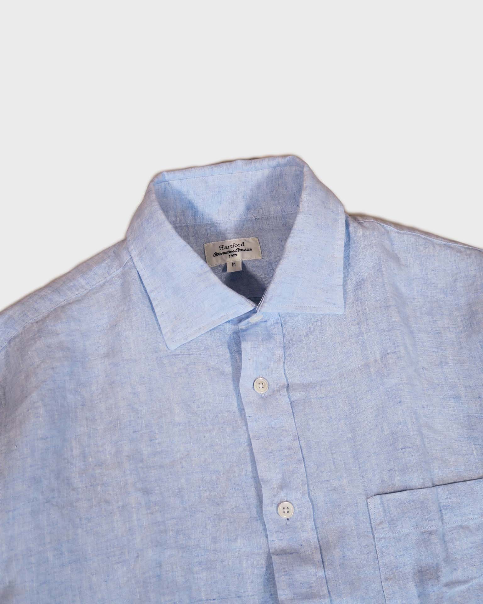 Hartford Paul Linen Shirt in Sky - Image 2