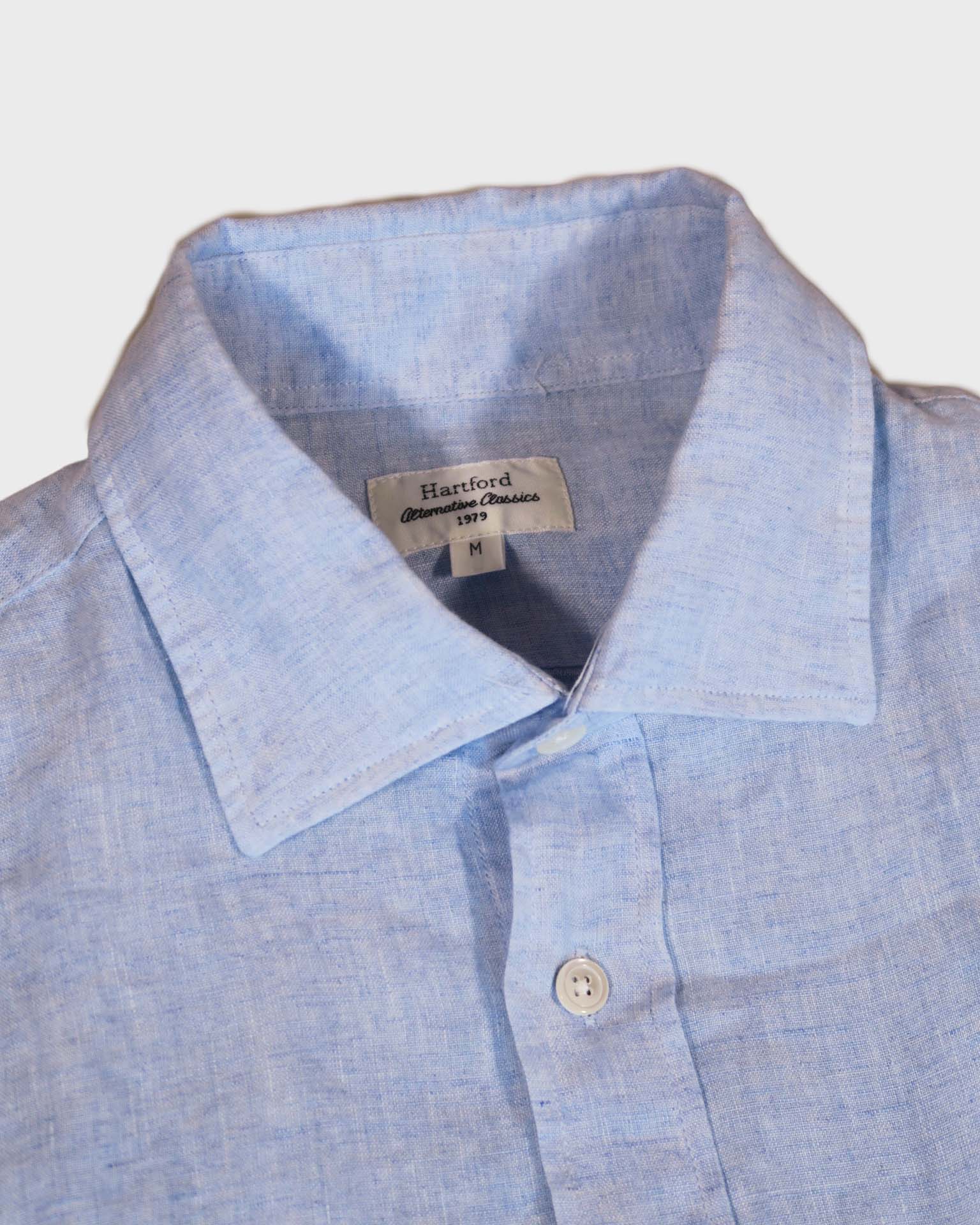 Hartford Paul Linen Shirt in Sky - Image 4