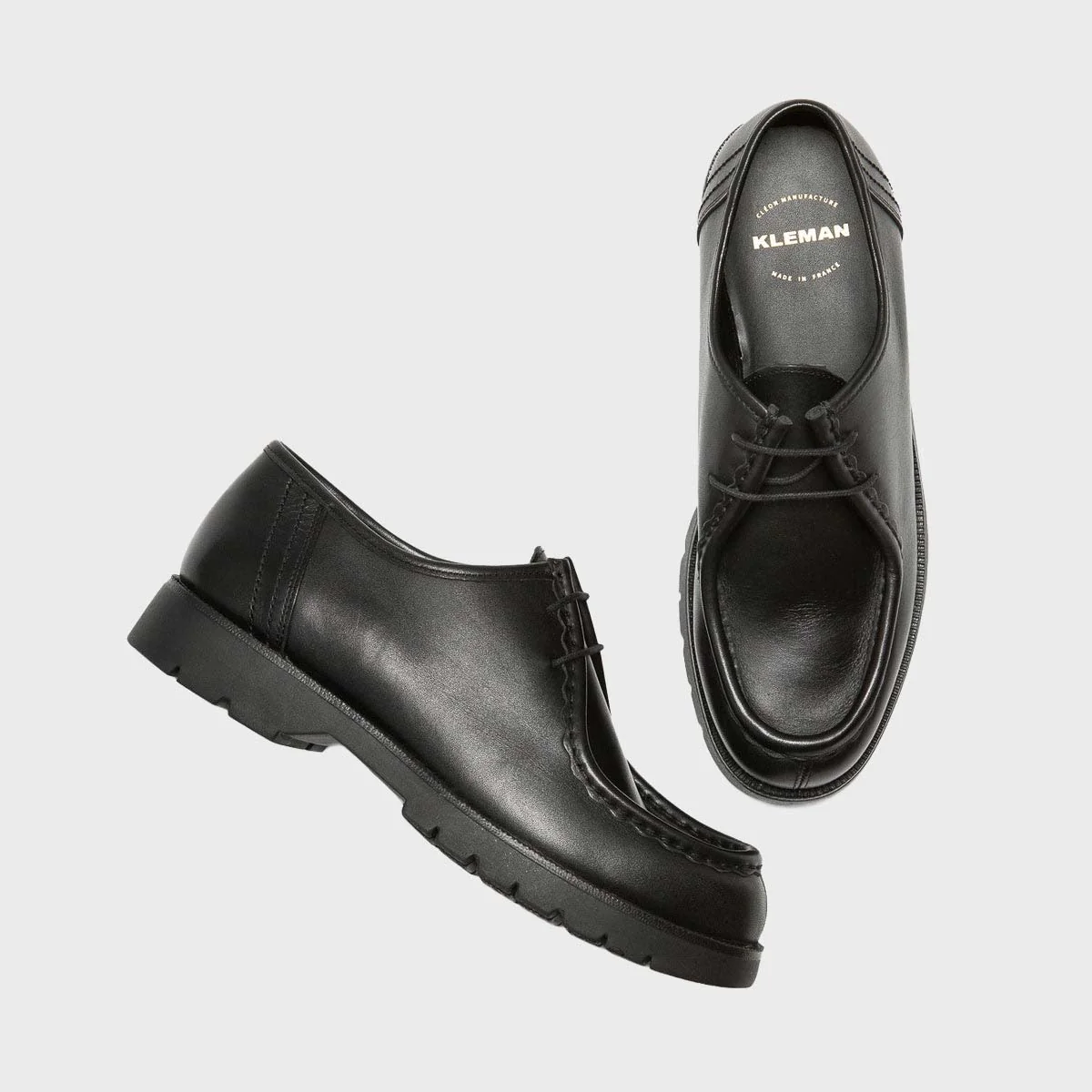 Kleman Padror Leather Derby Shoe in Black - Image 3