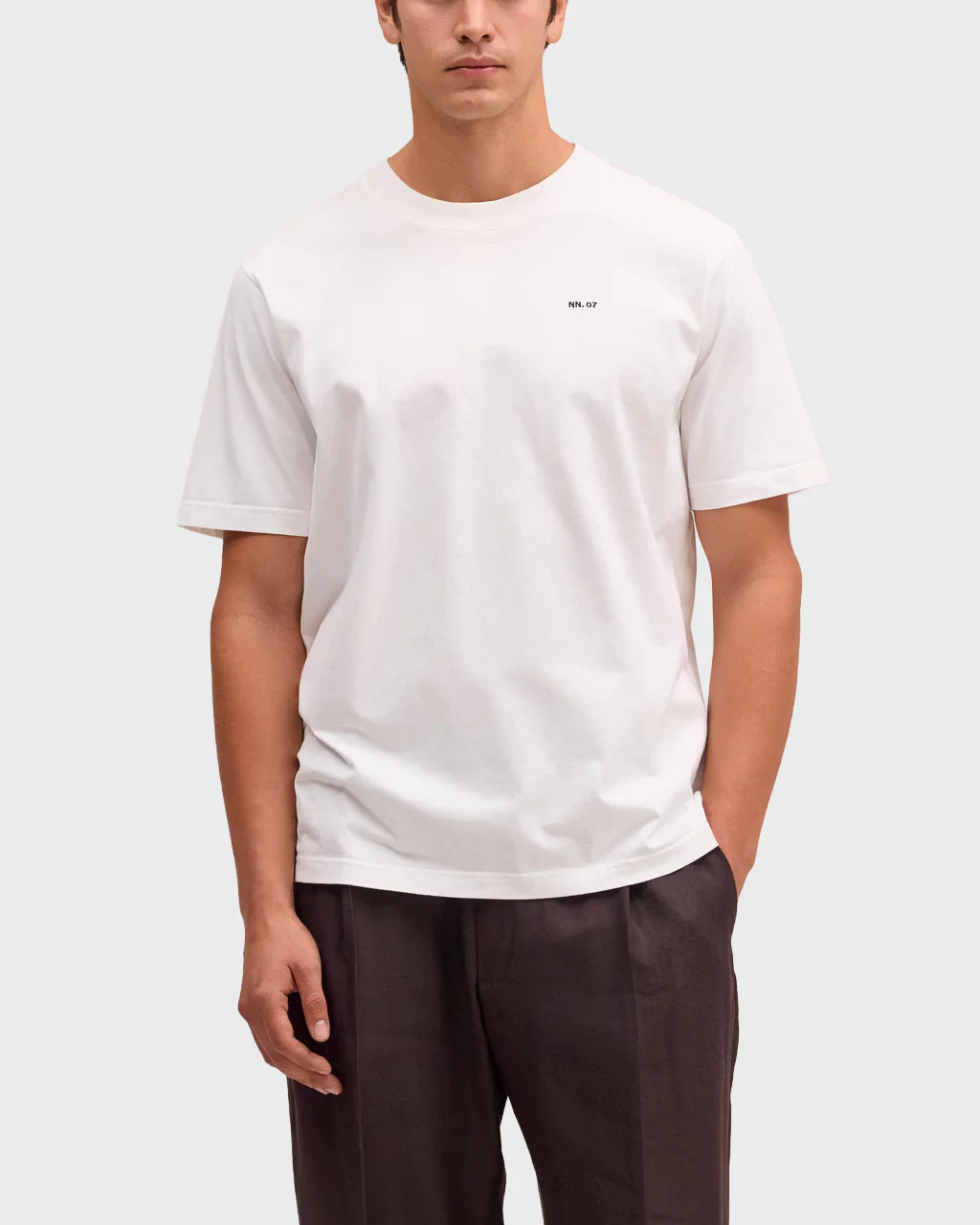 NN07 Adam Logo T-Shirt in White - Image 2
