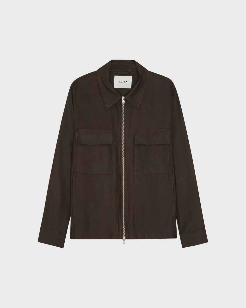 NN07 Alban Linen Blend Jacket in Deep Truffle
