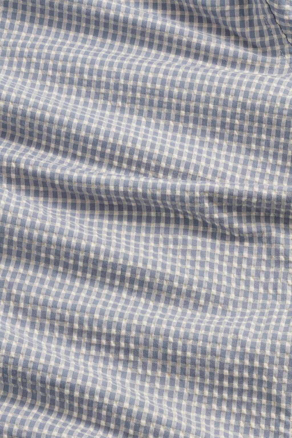 NN07 Reed Seersucker Gingham Jacket in Stone Blue - Image 2