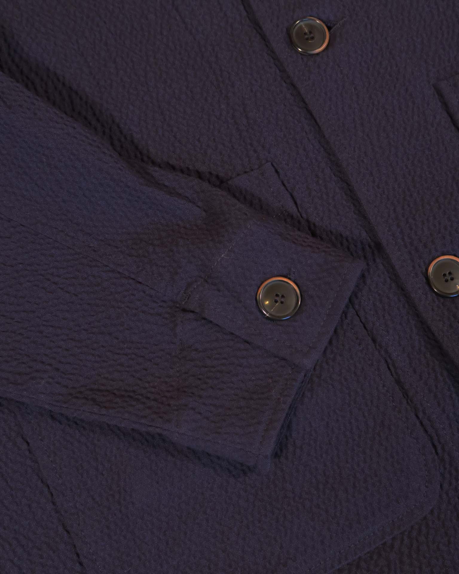 Parages Squire Seersucker Jacket in Navy - Image 4