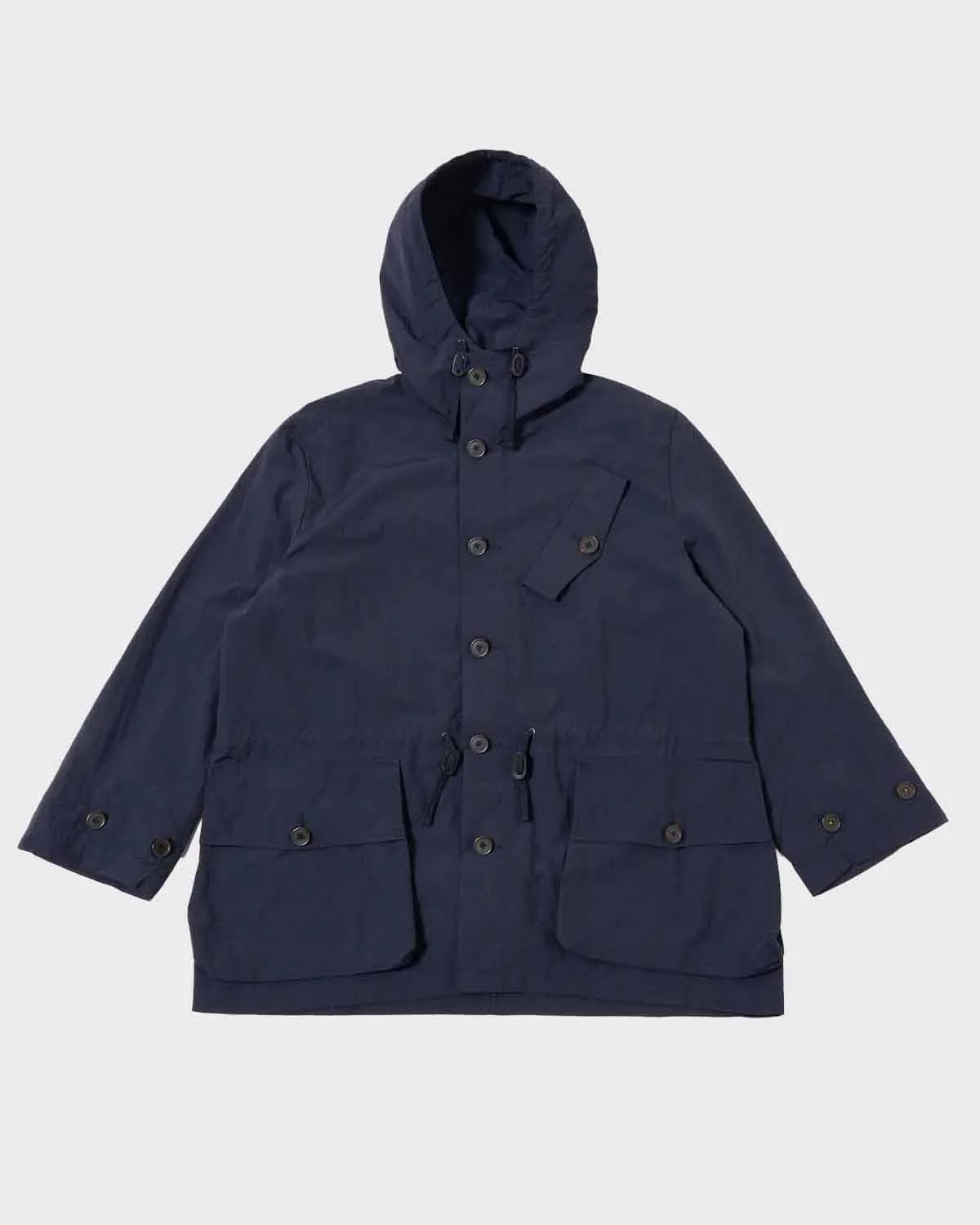 Universal Works Boston Parka in Navy Seo Recycled Nylon