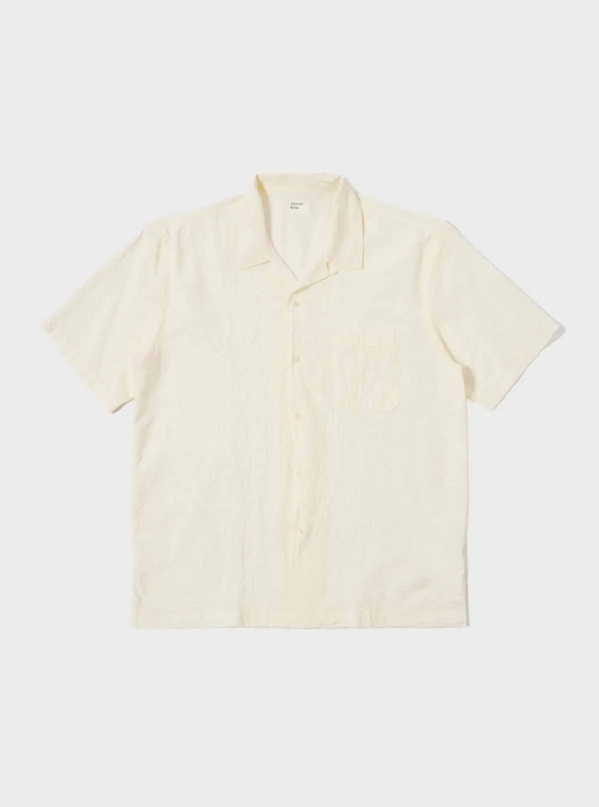 Universal Works Road Shirt in Ecru Arten Seersucker