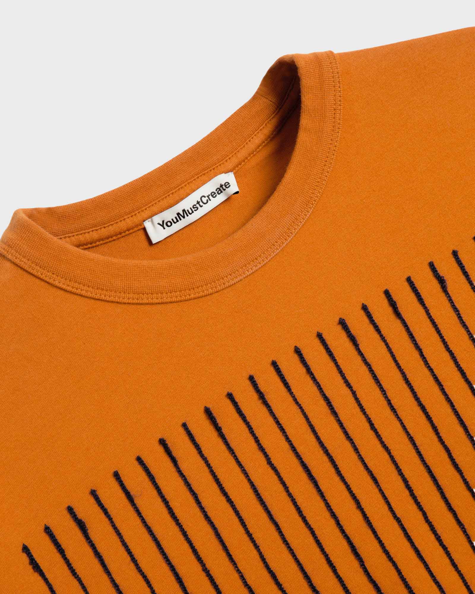 You Must Create Chainstitch Triple T-Shirt in Orange - Image 3